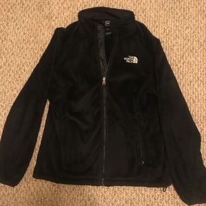 Black fuzzy North Face